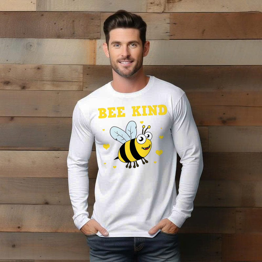 Bee Kind Long Sleeve Shirt Cute Bumble Bee Bekind Clothing Birthday Gift For Male Friend