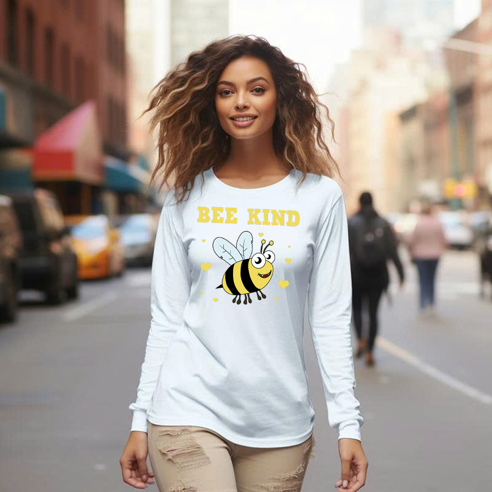 Bee Kind Long Sleeve Shirt Cute Bumble Bee Bekind Clothing Birthday Gift For Male Friend