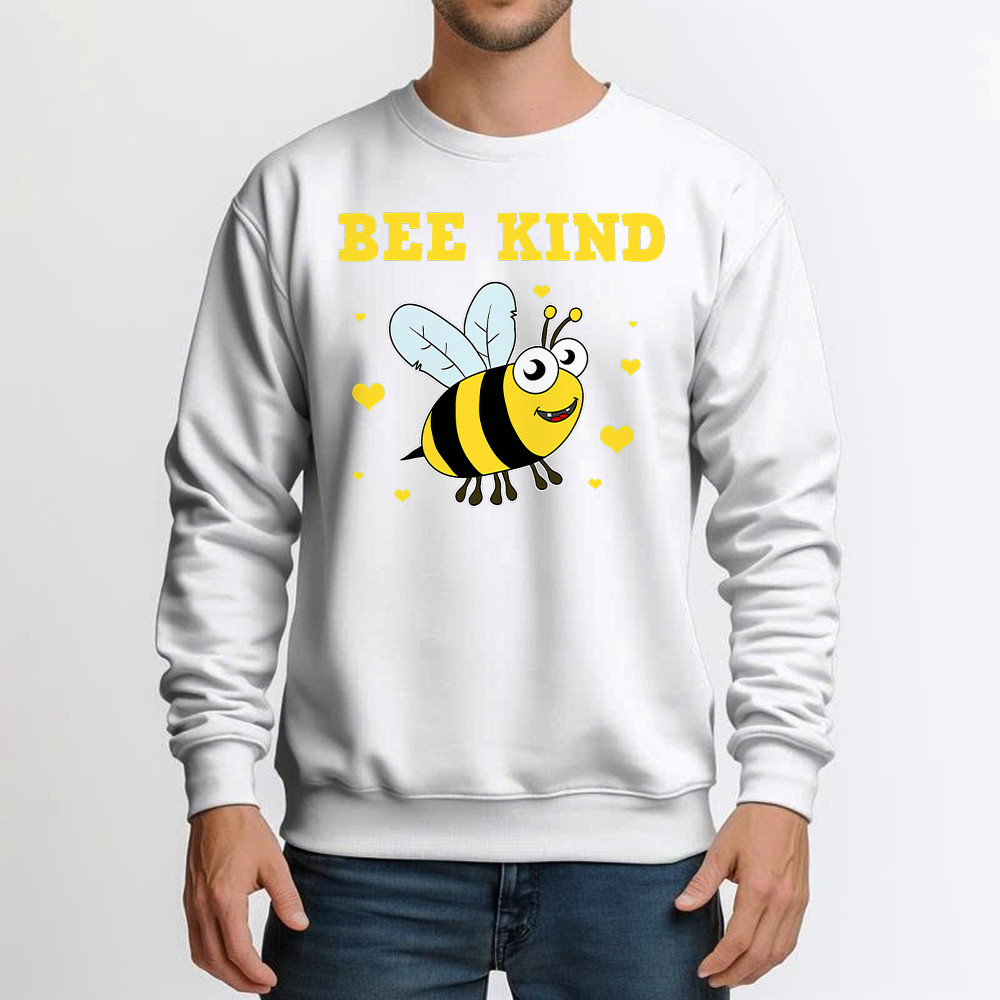Bee Kind Sweatshirt Cute Bumble Bee Bekind Clothing Birthday Gift For Male Friend