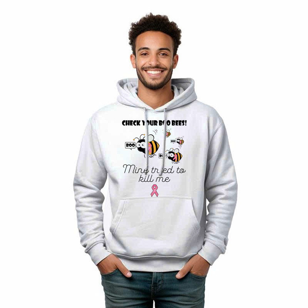 Check Your Boo Bees Hoodie Breast Cancer Ribbon Funny Bee Shirts Gift For Patients