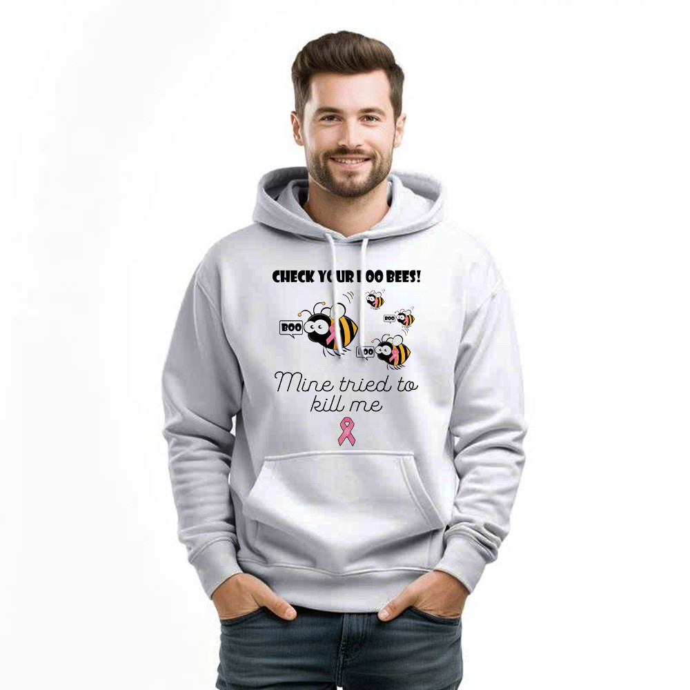 Check Your Boo Bees Hoodie Breast Cancer Ribbon Funny Bee Shirts Gift For Patients