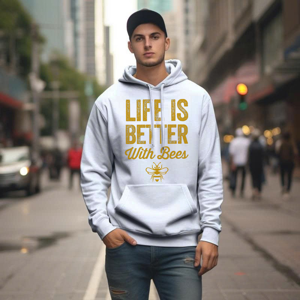 Life Is Better With Bees Shirt Beekeeper Quotes Vintage Hoodie Gift For Bee Lovers
