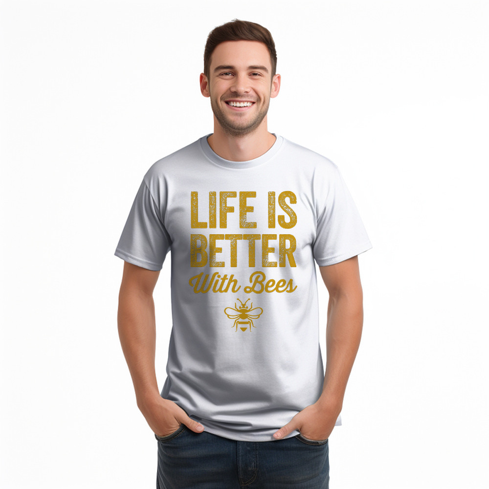 Life Is Better With Bees Shirt Beekeeper Quotes Vintage T-Shirt Gift For Bee Lovers